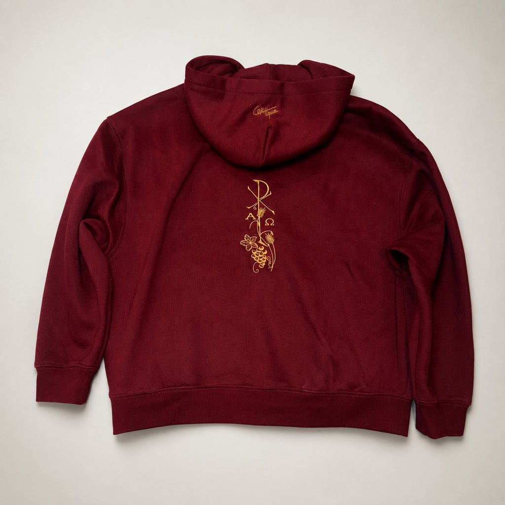 1:1 Chi Rho Embroidered Zip Hoodie